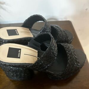 Black Woven Platform Sandals